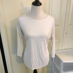 White 3/4 sleeve light weight T-shirt size Large